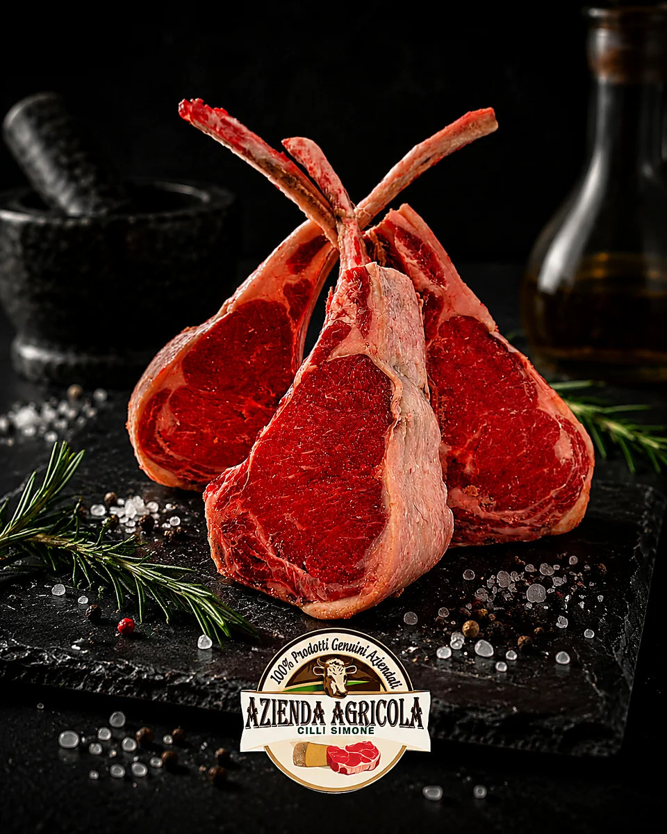 Carré di agnello preparato in azienda