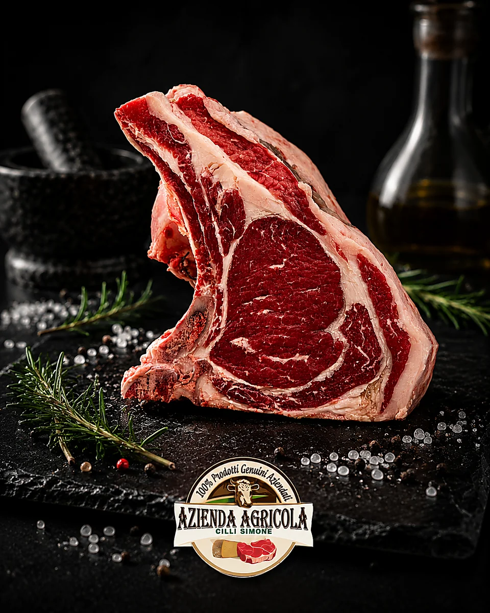 Costata di bovino aziendale pronta per la cottura
